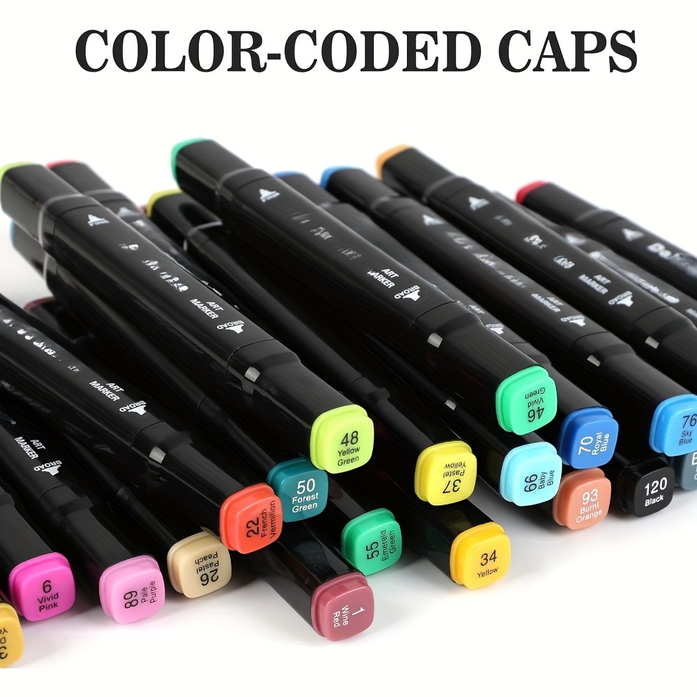 60/80/120 Colors Dual Tip Art Markers Permanent Sketch - Temu