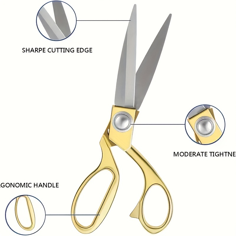 Tijeras de sastre profesionales de 9 pulgadas para cortar tela, tijeras  resistentes para corte de cuero, tijeras de costura afiladas industriales  para