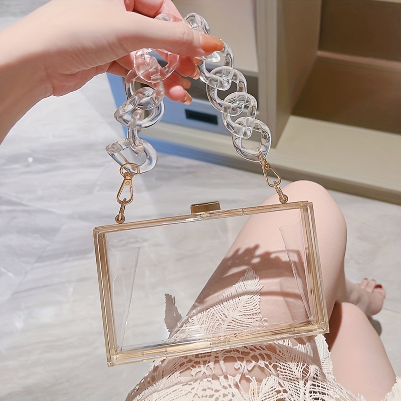 Mini Transparent Evening Bag Clear Acrylic Dinner Clutch Purse Formal Banquet Handbag For Wedding Party Prom