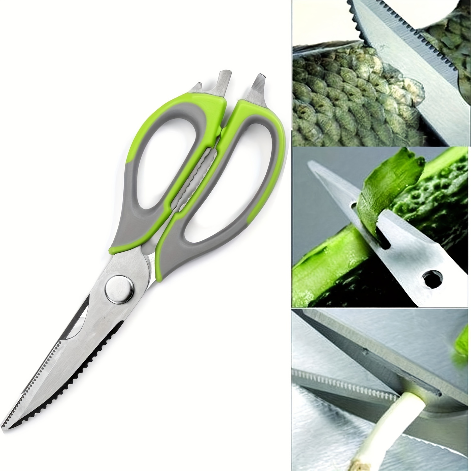 Multifunctional Stainless Steel Kitchen Scissors, Used For Chicken, Fish,  Meat, Bottle Opener, Nut , Fish Scaler & Bone Scraper