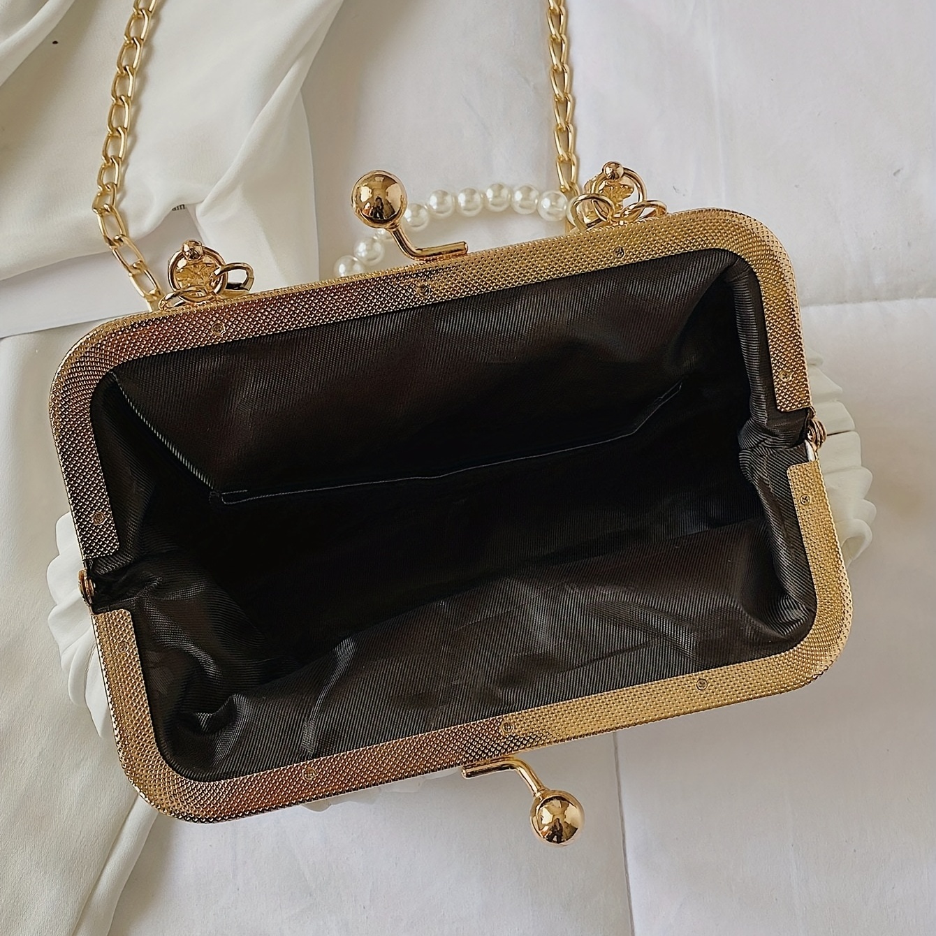 Women Patent Leather Clutch Bag With Crossbody Chain For Wedding
