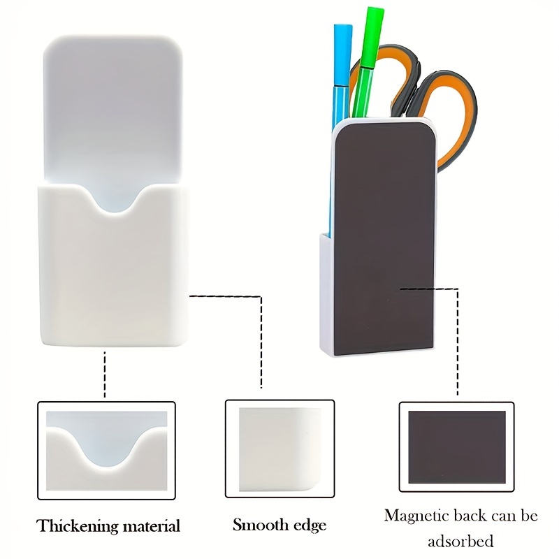 Magnetic Pen Holders With Divider, Plastic Magnetic Marker Holder