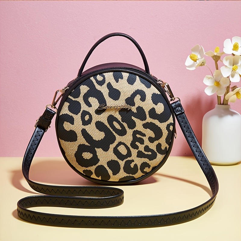 Small hot sale leopard purse