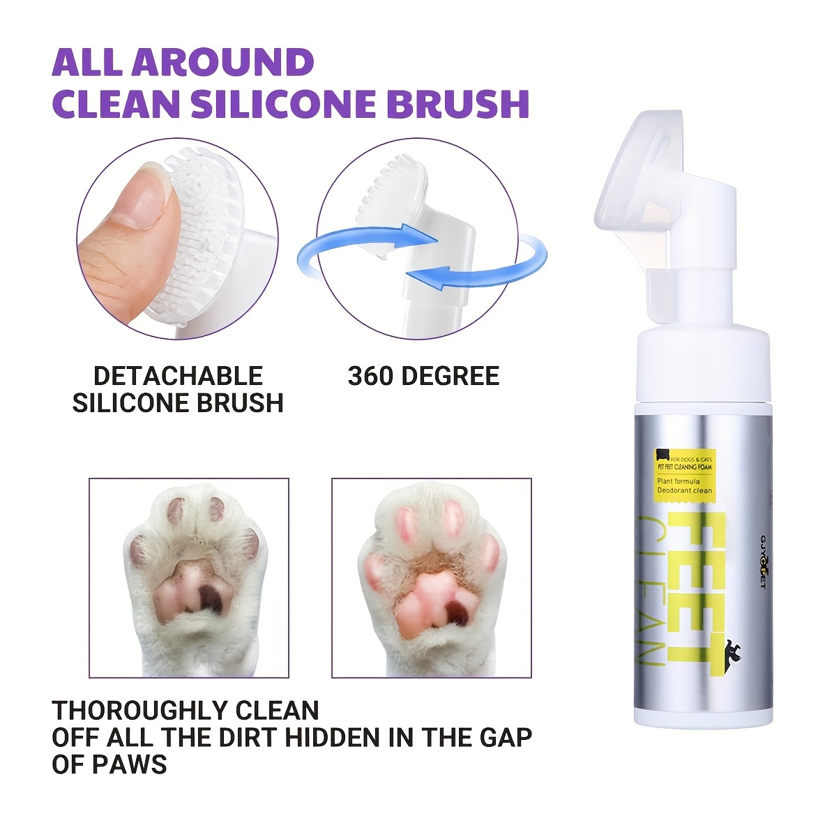 Pets Paw Cleaner Cup Portable Dog Cat Foot Washer Soft Silicone Pet Foot  Wash Tool Puppy Kitten Dirty Paw Cleaning Supplies