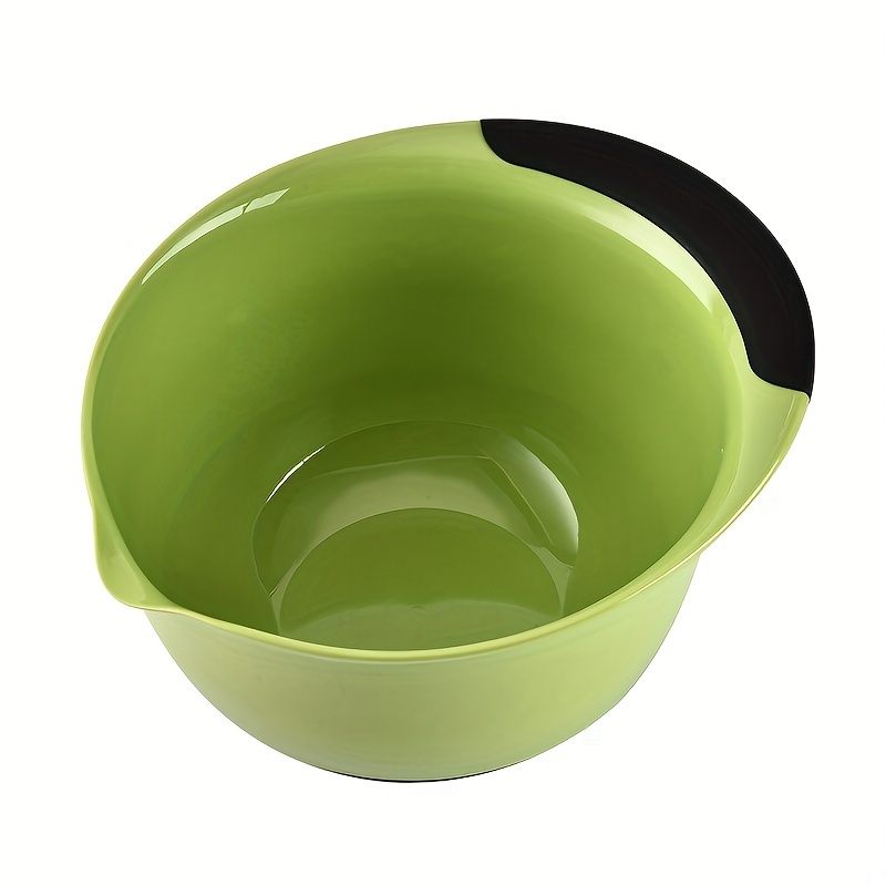 Plastic Mixing Bowl Set, Salad Mixing Bowls With Rubber Grip Handles And  Spouts, Kitchen Gadgets, Kitchen Accessories - Temu