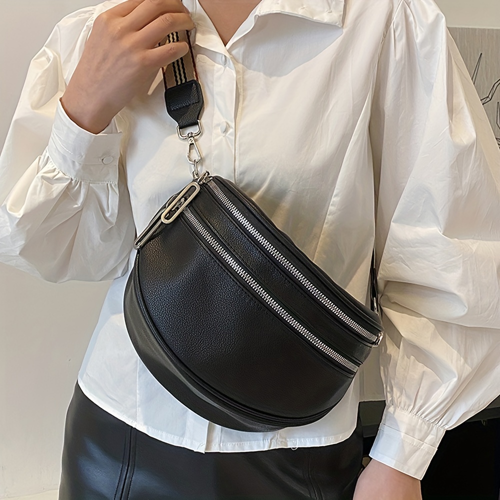 Elegante Bolso Bandolera Cuadrado Mujer con Cremallera Dorada, Bolso  Bandolera para caminar, Riñonera Grande de Piel con 2 Correas, Bolso  Bandolera de Viaje -  España