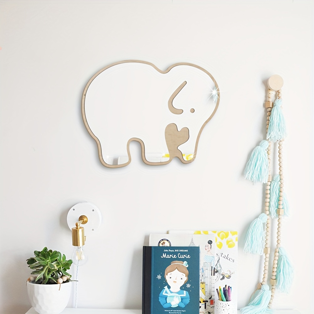 Cute Animal Mirror Wall Sticker Wall mounted Wooden Frame - Temu