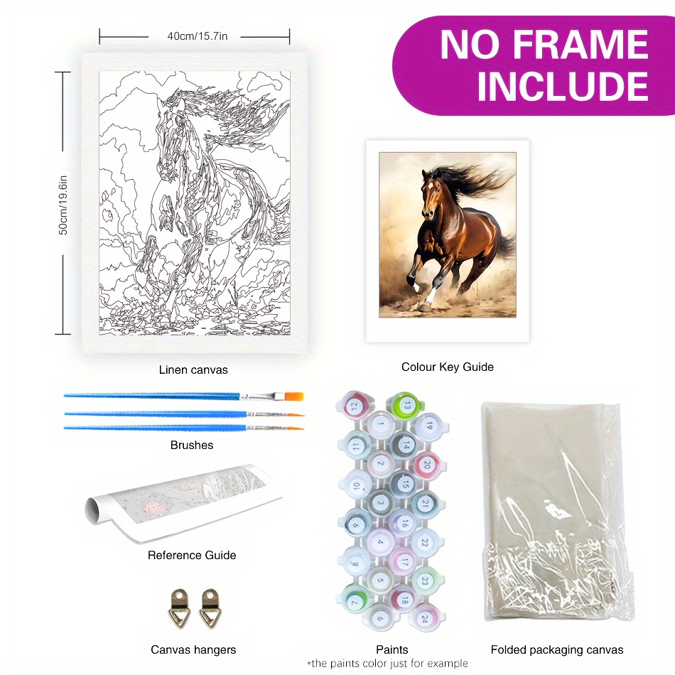 Three Horses Painting kit to Paint by Numbers