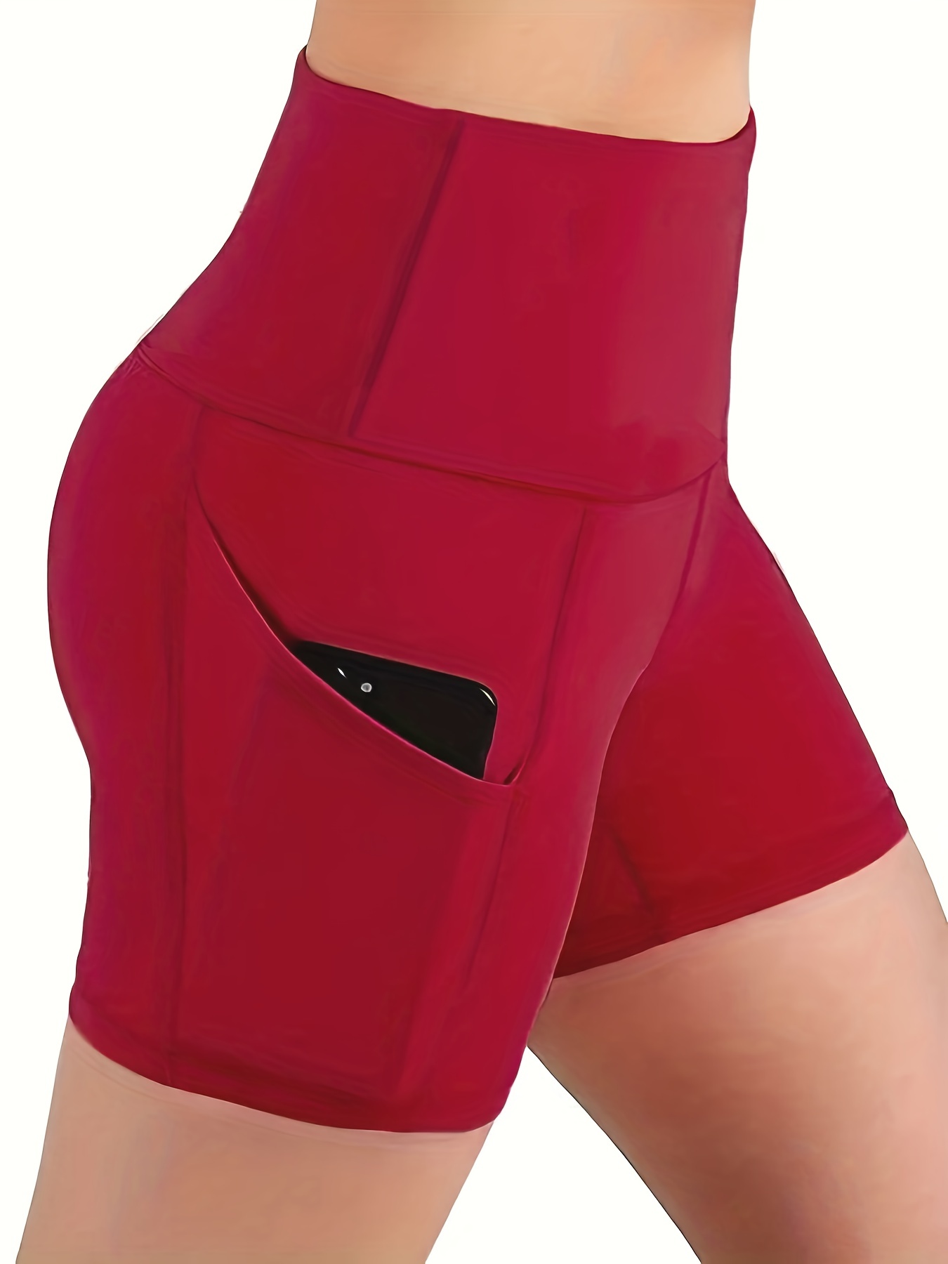 High Waist Stretch Pocket Side Running Athletic Workout Sports