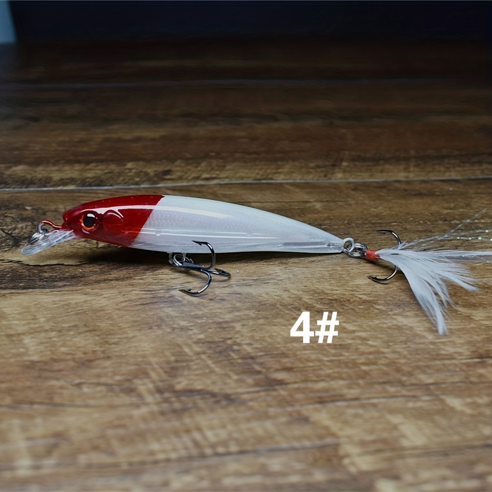 Laser 3d Eyes Bionic Minnow Fishing Lure Hard Bait Feather - Temu Spain