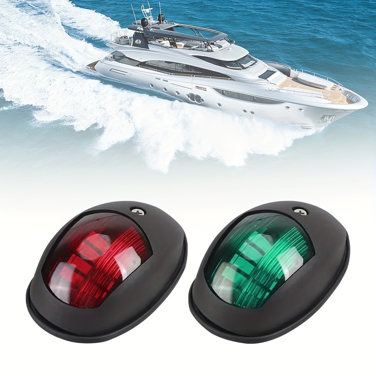 2pcs Waterproof Boat Navigation Light, Red & Green LED Marine Navigation  Lights, Bow Light For Boats Pontoon, Boat Accessories