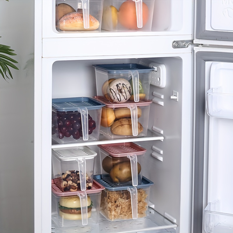 Recipientes De Almacenamiento De Nevera , Plástico Transparente Apilable  Organizador Contenedores Con Asas Para Refrigerador Congelador Despensa  Gabinetes De Cocina