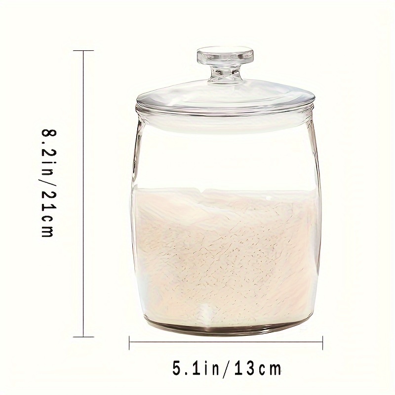 Food Jars Canisters Sealed Rice Box Safe Material Glass Rice - Temu