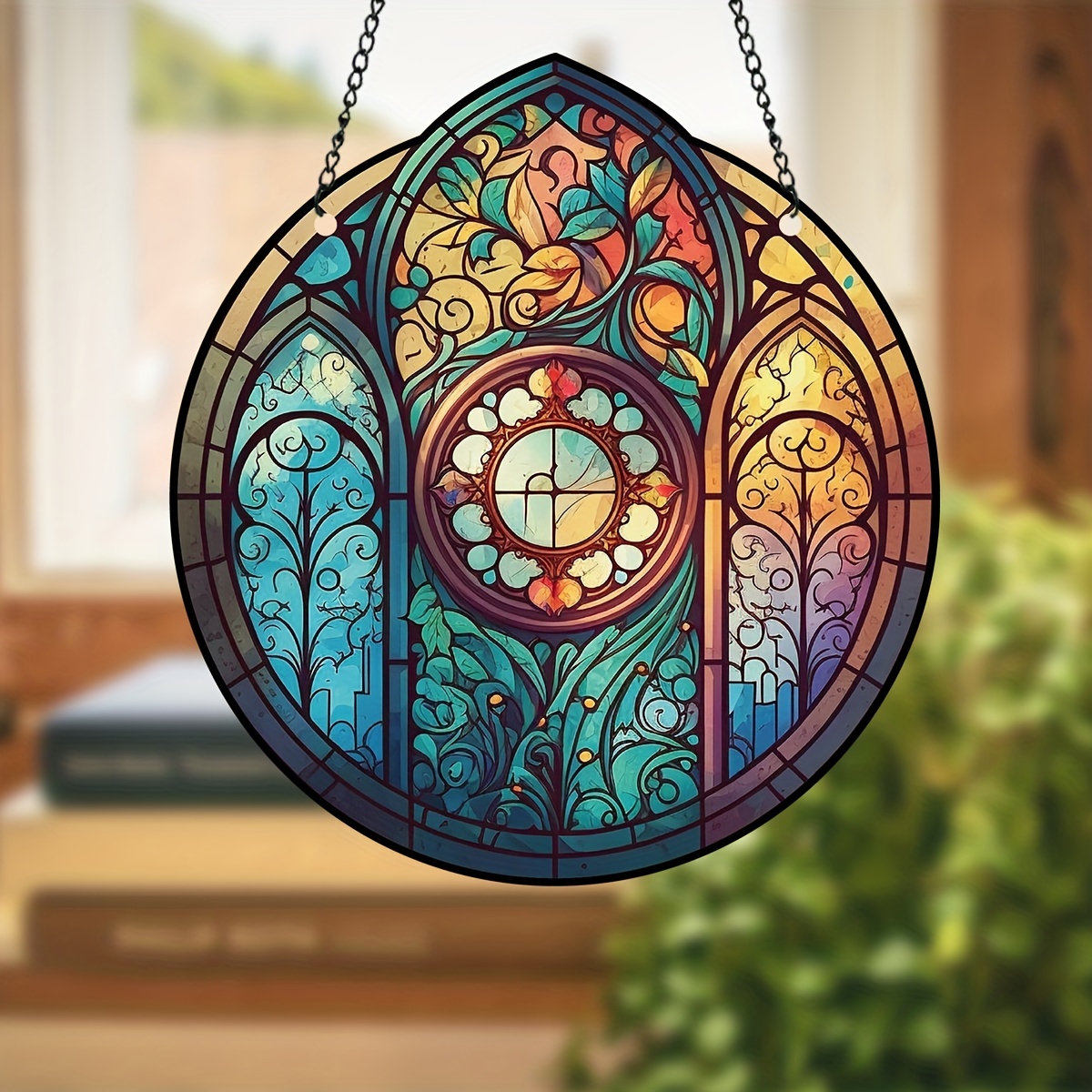 1pc Église Vitrail Suspendus, Décorations Vitrail, Église Suncatcher Pour  Décoration De Fenêtre, Couronne Signe Cadeaux Pour Maman, Pour Intérieur  Extérieur, Économisez Plus Avec Les Offres De