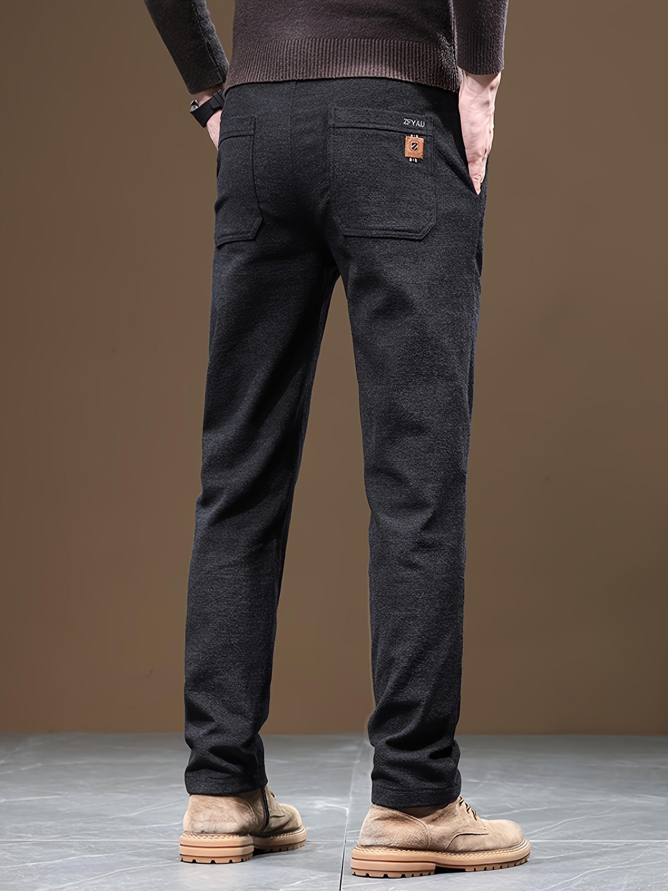 Men's Casual Pocket Joggers, Straight Leg Drawstring Regular Fit Long  Sports Pants For Spring Autumn