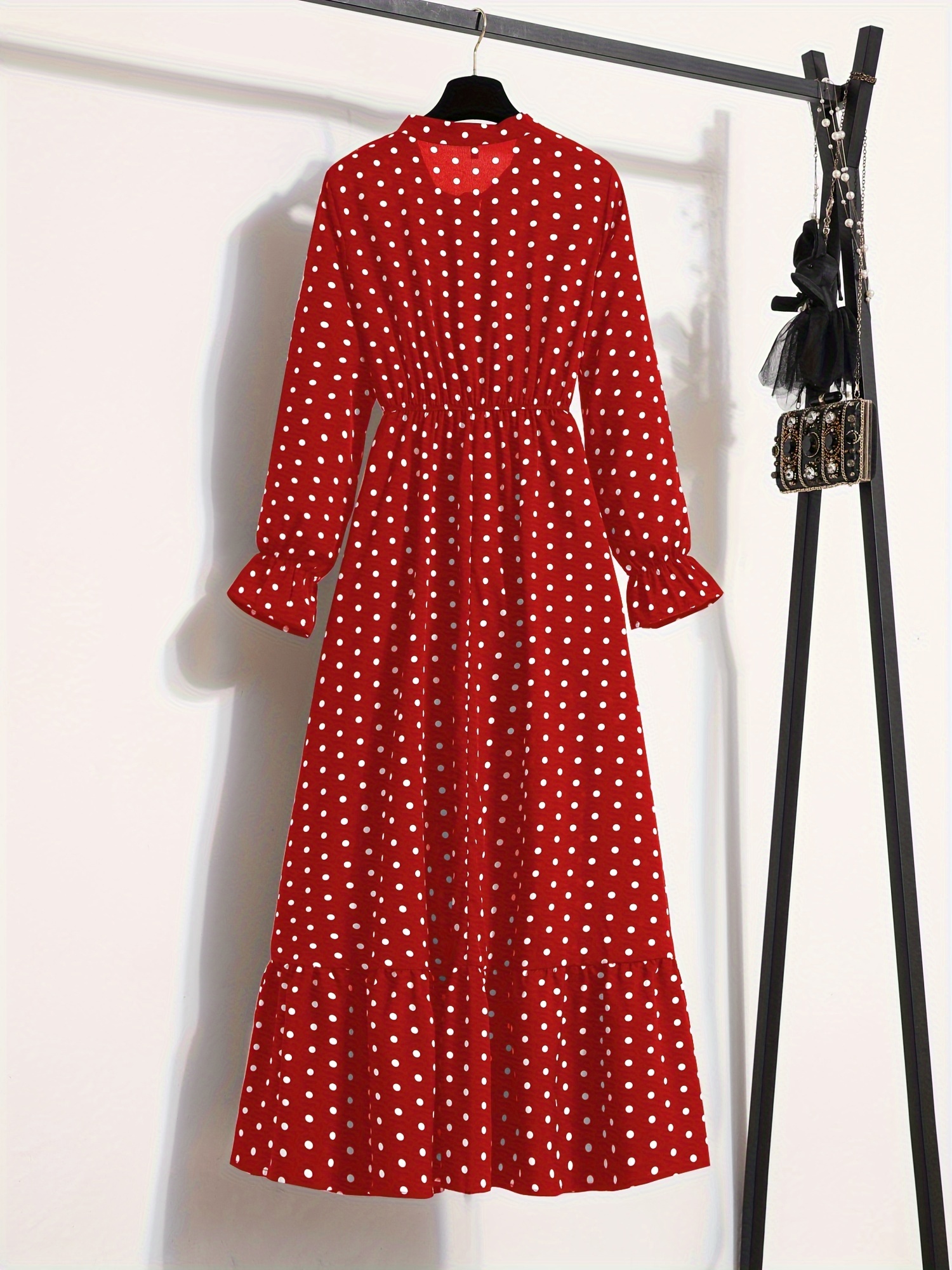 long red dress with lace sleeves Petal & Pup Women's Keani Long Sleeve Lace Gown - Red main image 0