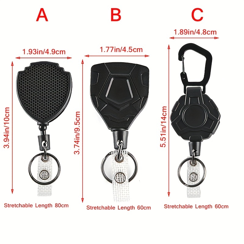 1pc Retractable Buckle Badge Holder Keep Your Keys Secure With A