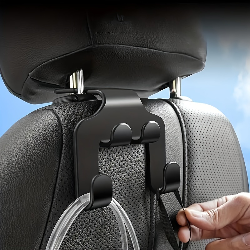 Car Headrest Hook Seat Back Hanger Suede Multifunction Storage Hook Auto  Interior Organizer - Black