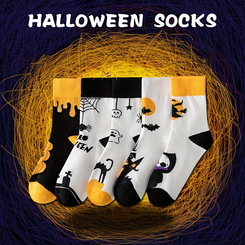 1 Par Calcetines Novedosos Estilo Halloween Hombre - Temu