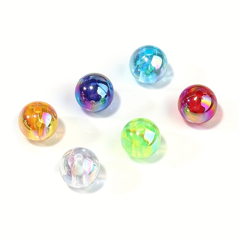 100pcs Mixed AB Acrylic Crystal Beads Round Glass Beads Faux Jewelry Making