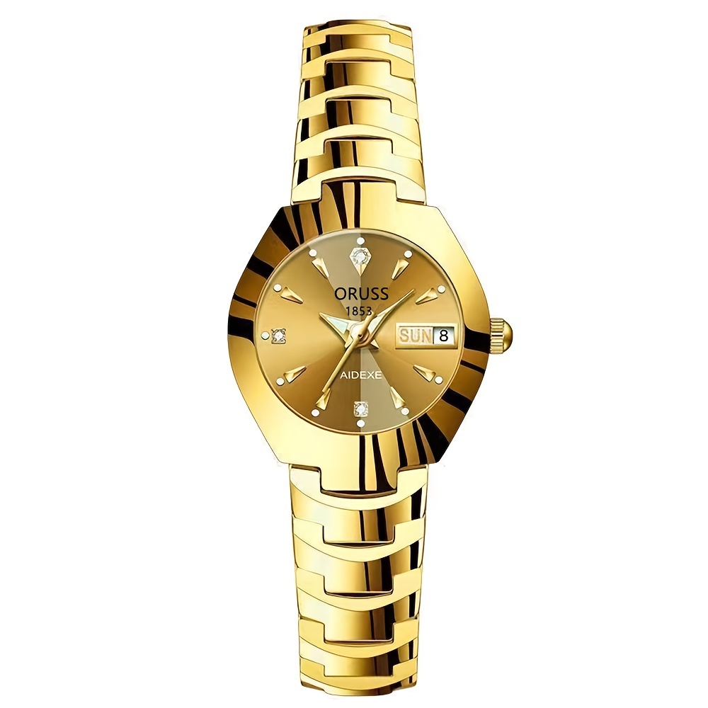 Ladies watch clearance golden colour