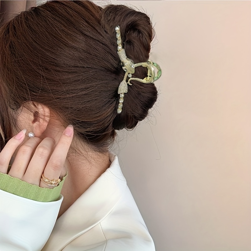Rhinestone Decor Flower Shaped Hair Grab Clip, Acetate Acid Hair Claw Clip,  Cute Hair Accessories For Daily Decoration - Temu