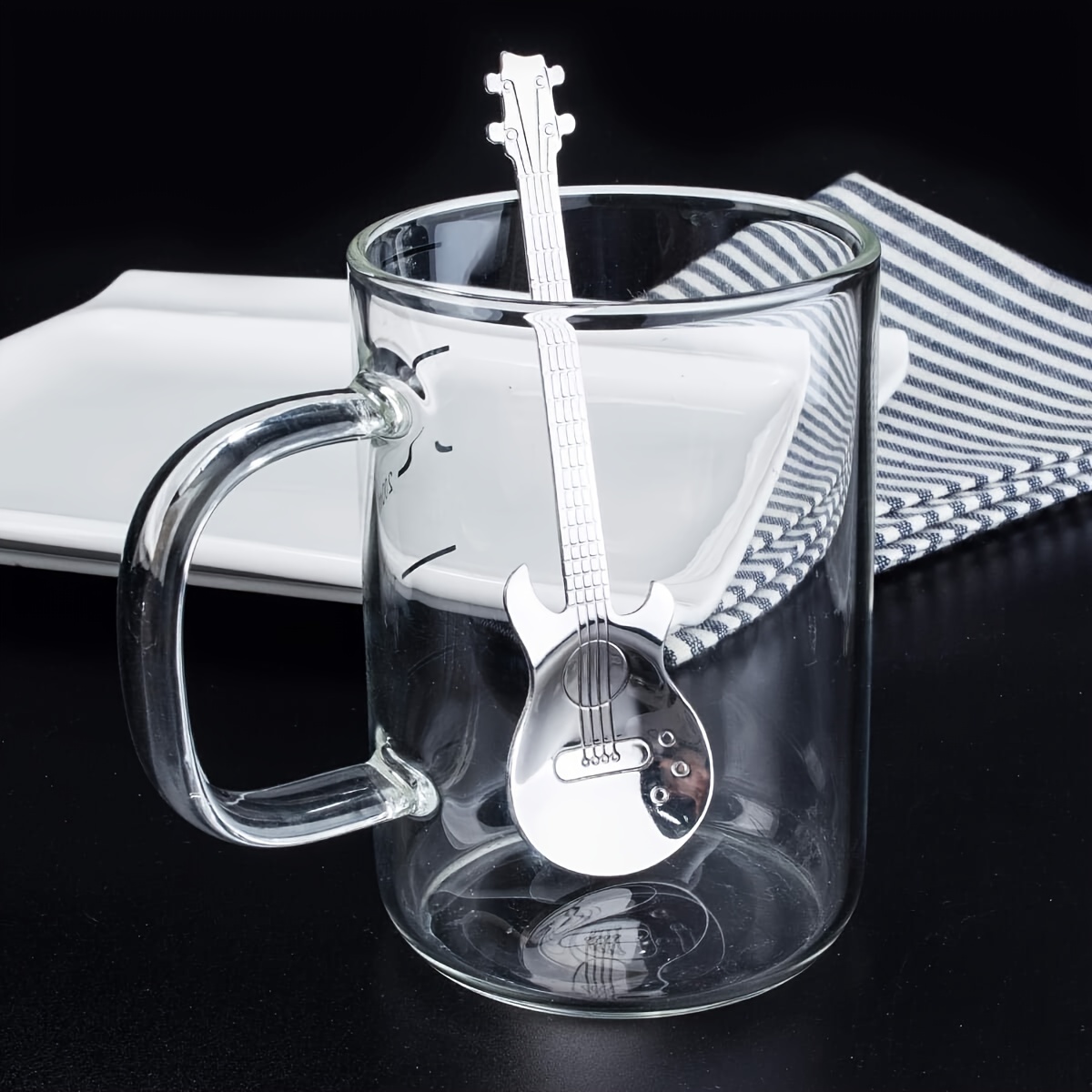 4PCS Guitar Coffee Spoons Set Stainless Steel Dessert Teaspoons