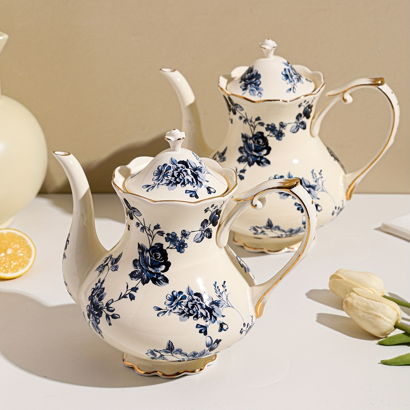 Ceramic teapot European Style Flower Teapot Coffee Pot Water - Temu