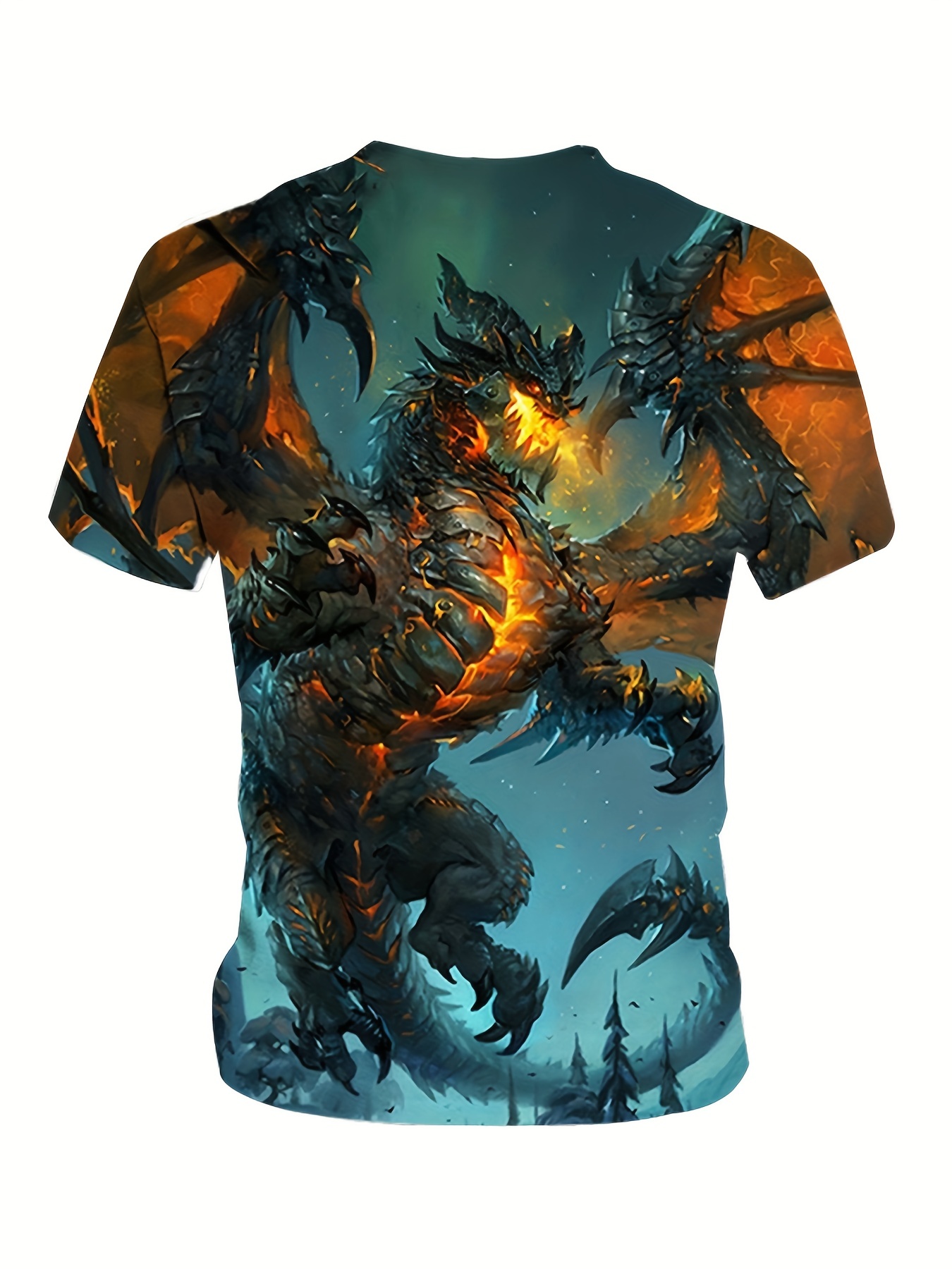 Cool Dragon 3D Print Boys Creative T-shirt, Casual Lightweight Comfy Short  Sleeve Tee Tops, Kids Clothings For Summer