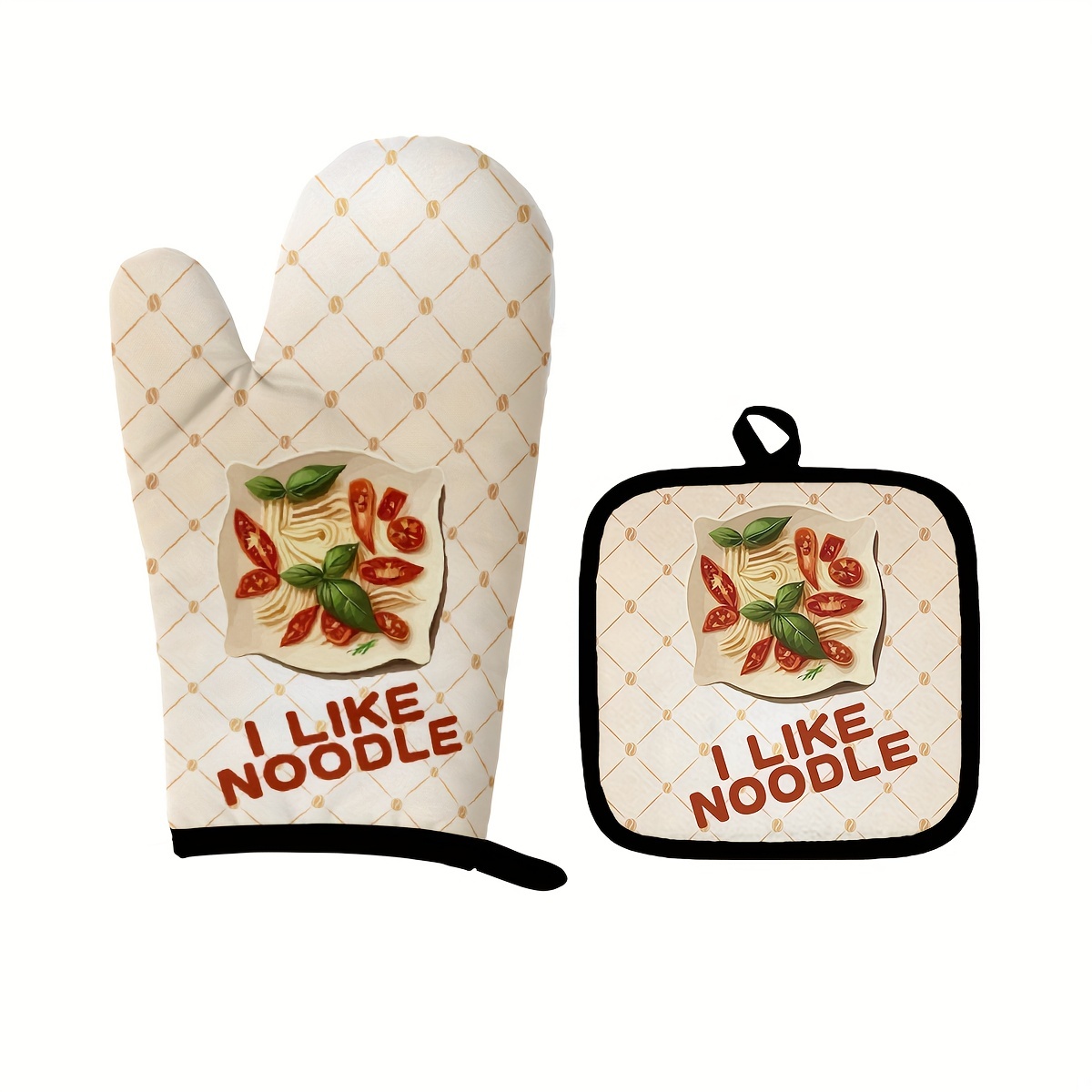 Colorful Printed Cotton Oven Mitts, 2pcs