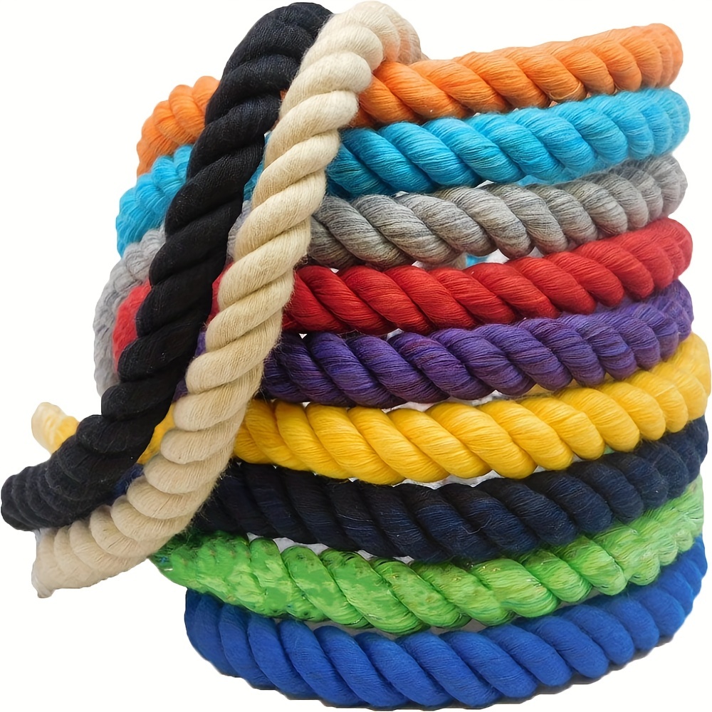 Twisted Cotton Rope - 1/4 Inch Rope in 10, 25, 50, and 100 Feet - Solid  Colors