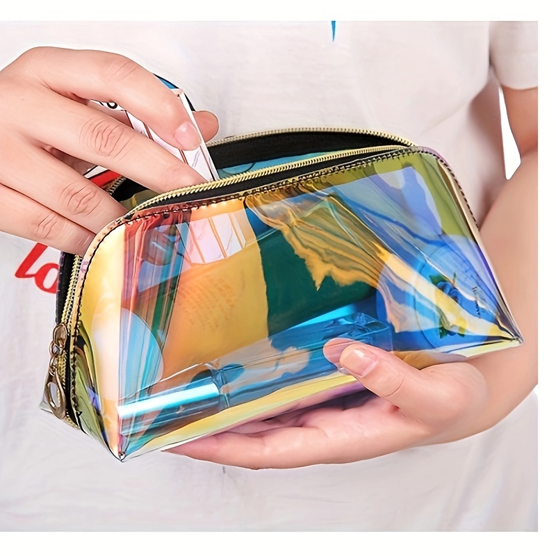 

Waterproof Laser Makeup Bag, Colorful Portable Wash Bag, Transparent Travel Skin Care Product Storage Bag