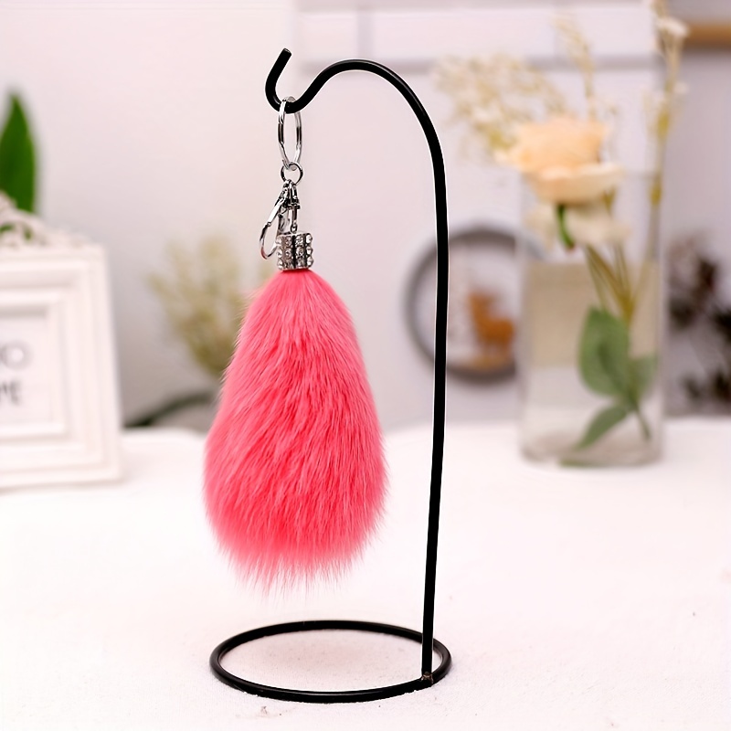 BEGOOD Cute Pom Pom Keychain for Women Fluffy Faux Fur Keyring