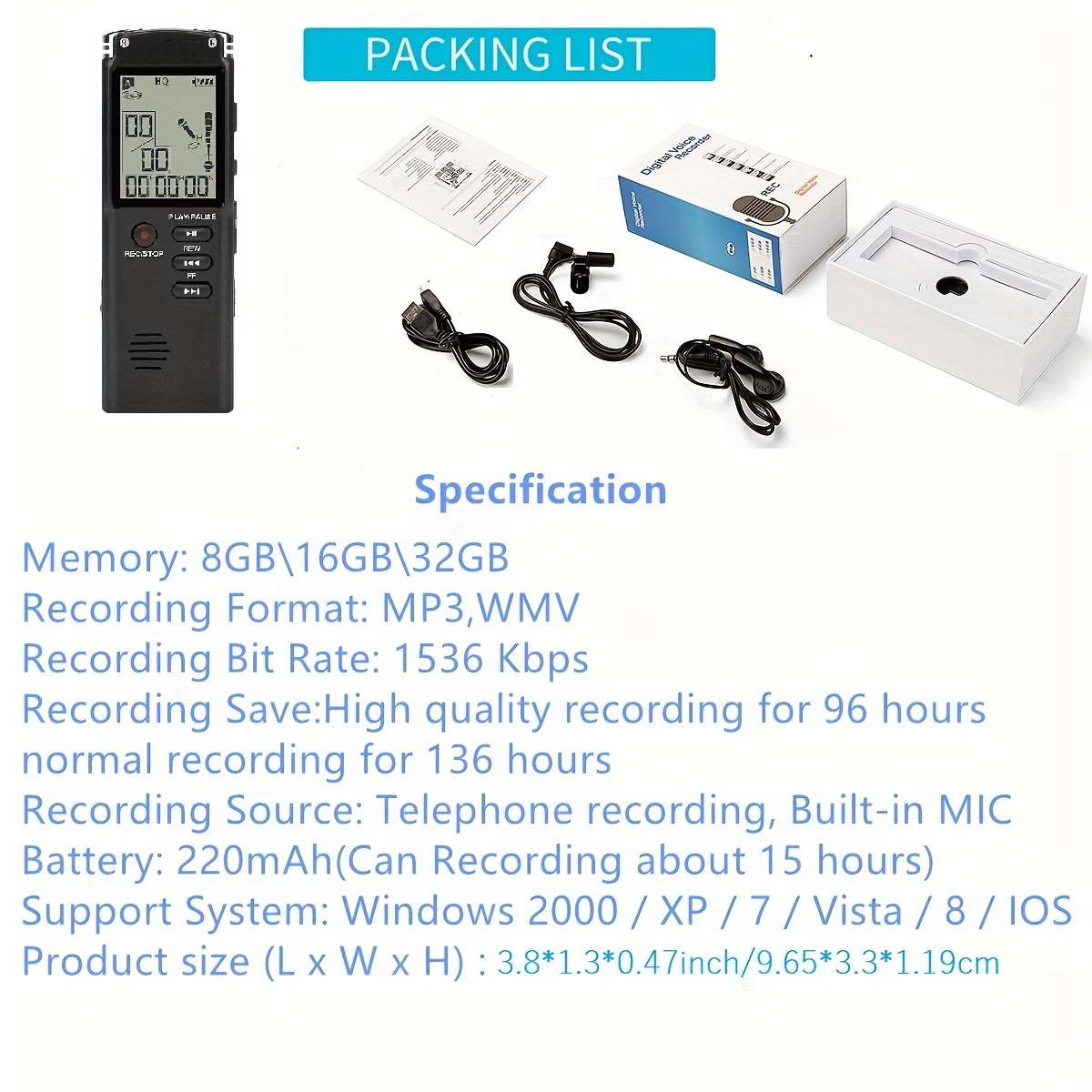 New majestic voice recorder vr-38 registratore vocale digitale memoria 16gb  – Emarketworld – Shopping online