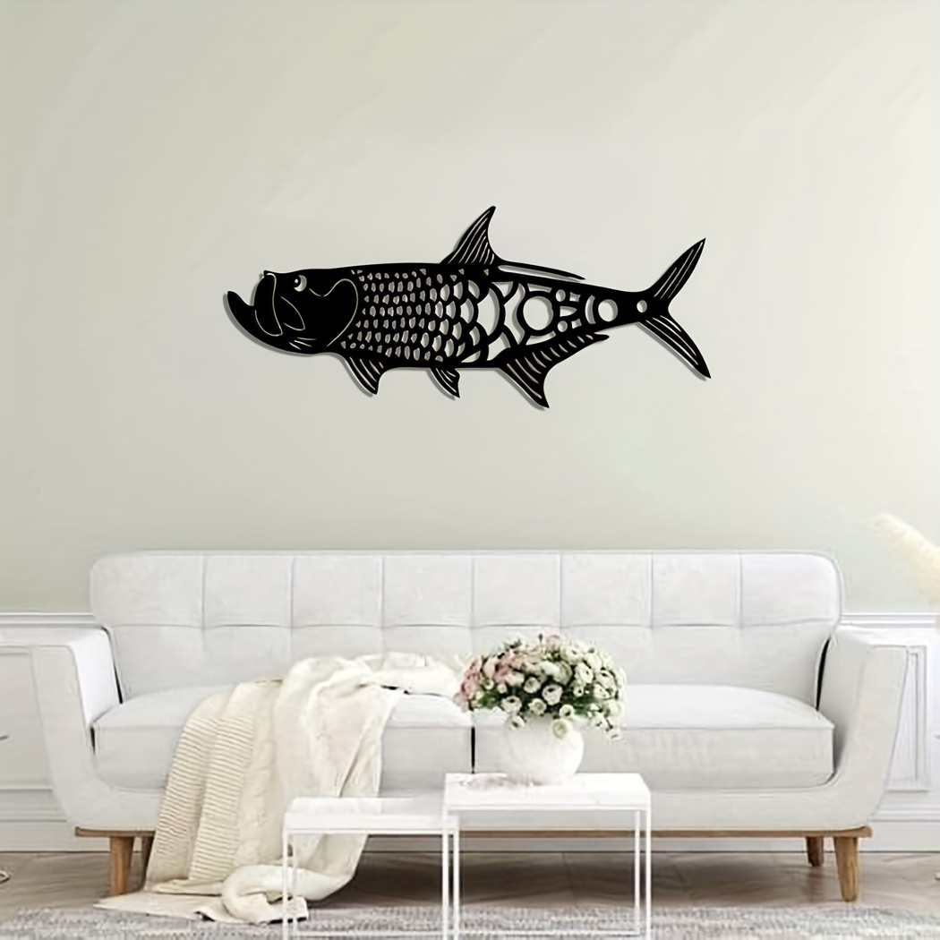 Metal Wall Art Fishing Wall Decor Bathroom Decor Wall Art - Temu