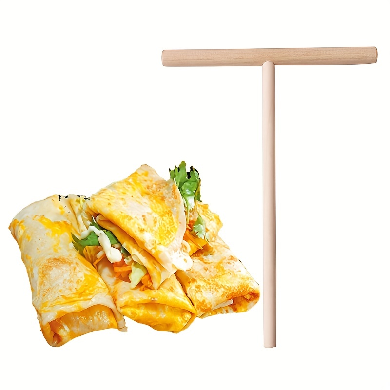 Wooden Rake Round Batter Pancake Crepe Spreader Stick Home Kitchen Tool Kit  DIY