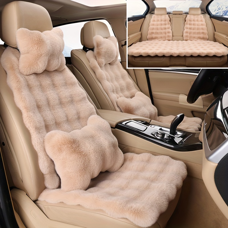 Winter Car Cushion Plush Cushion Imitation Rabbit Fur Warm - Temu