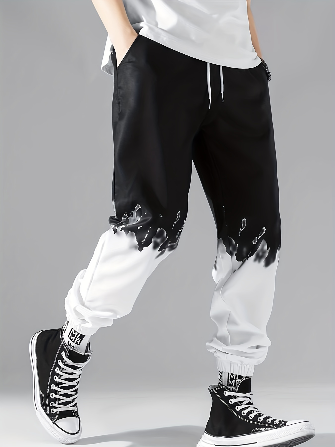 Patterned Pants Black And White Womens | ShopStyle