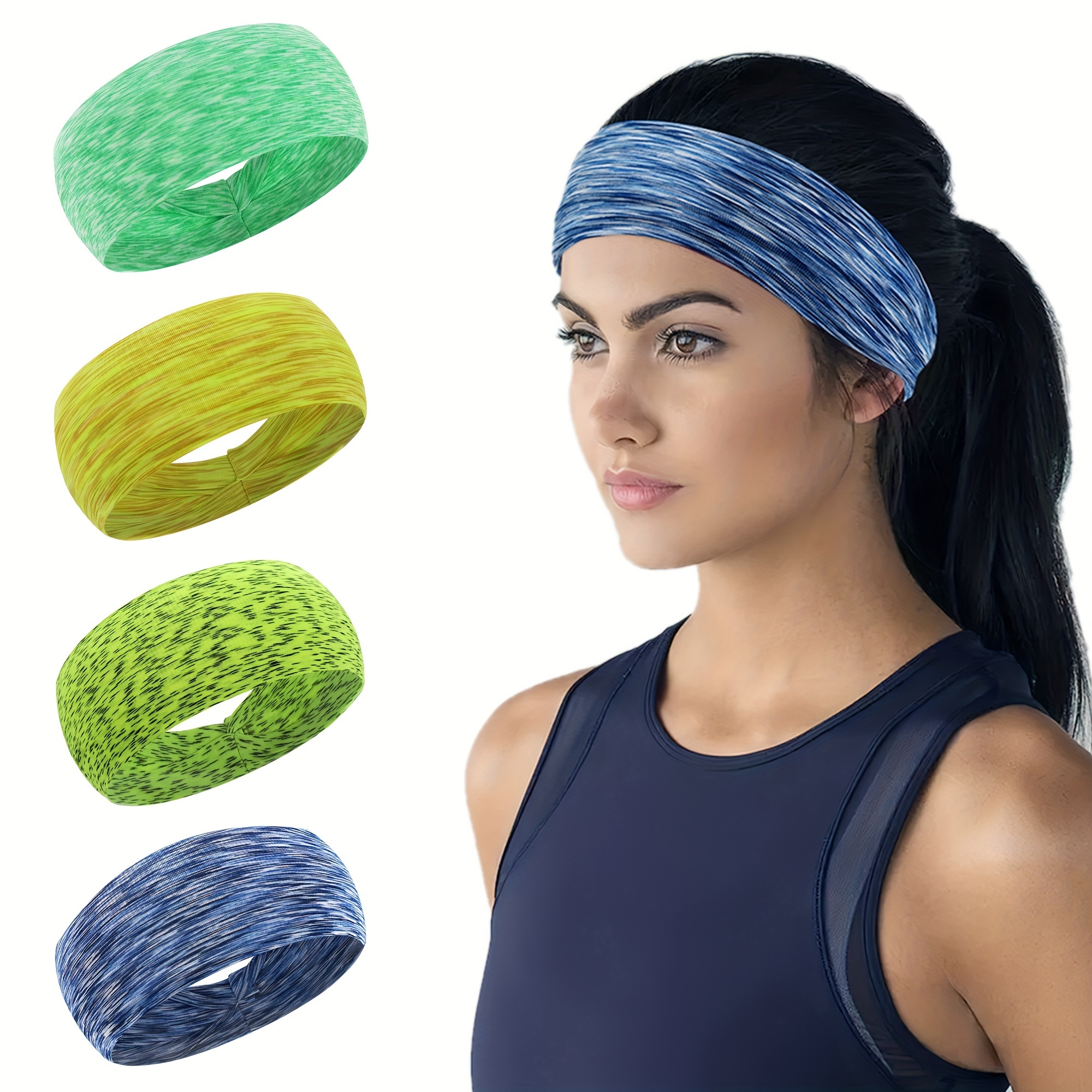 Set Of 4 Girls' Sports Headbands, Non-slip Running Headbands, Yoga Headbands