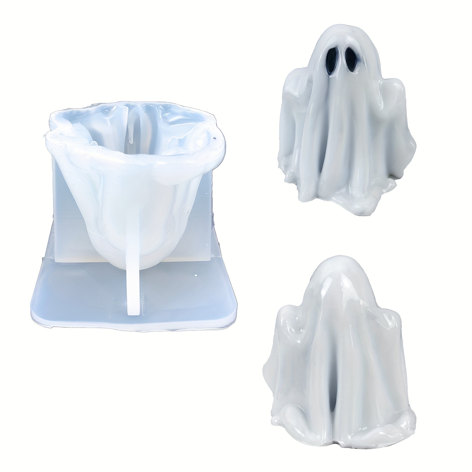 Ghost Ice Cube Tray, Halloween Party Ghost Tpr Mold Ice Cube, Fun Shark Fin Ice  Cube Mold, Soap, Chocolate, Candles, Candy, Jelly. - Temu Germany