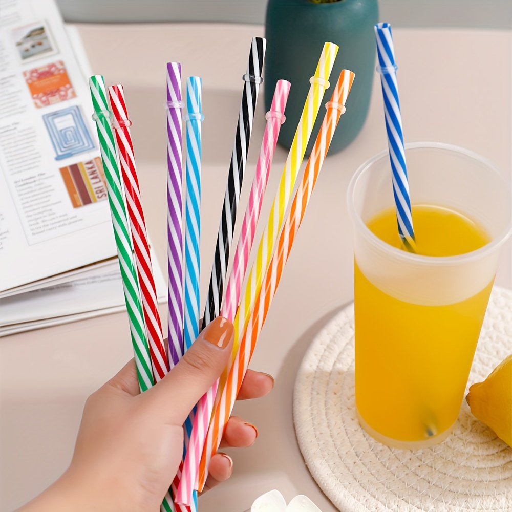 Pailles réutilisables en plastique pour fêtes d'anniversaire, fête,  anniversaire, couleurs variées, paq. 24