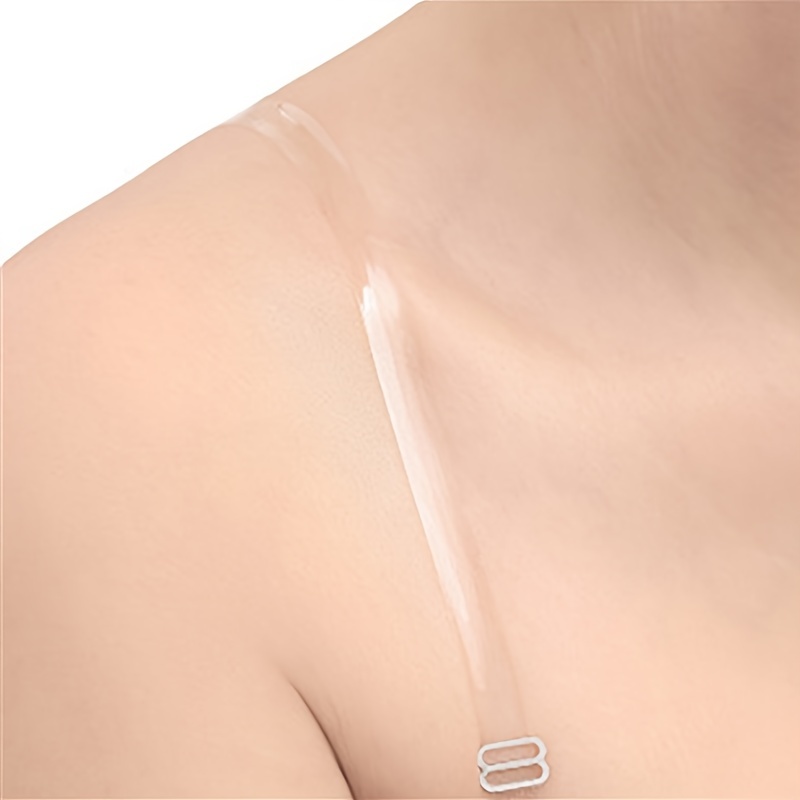 Anti-slip Super Invisible Transparent Clear Bra Strap Shoulder Tape with  Elastic Rope for Women Girl