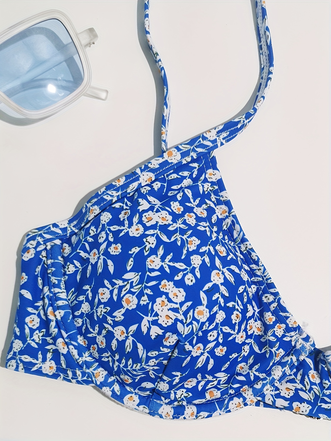 Ditsy Floral Print Bikini Sets Underwire Push Tie Side - Temu