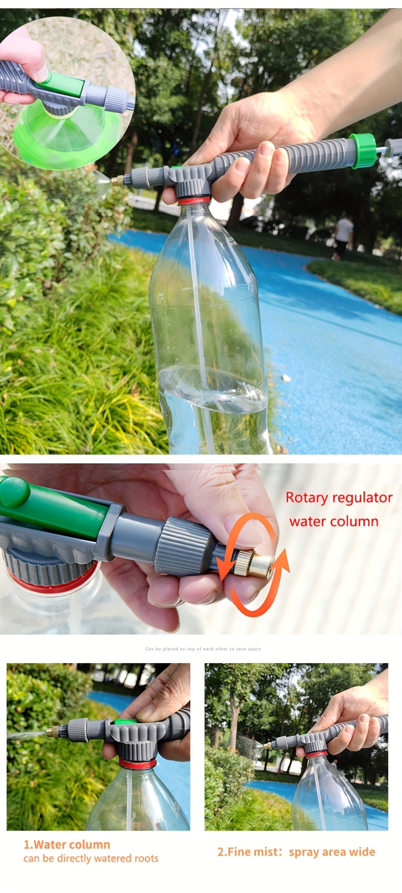 High Pressure Air Pump Manual Sprayer Adjustable Drink Bottle Spray Head  Nozzle