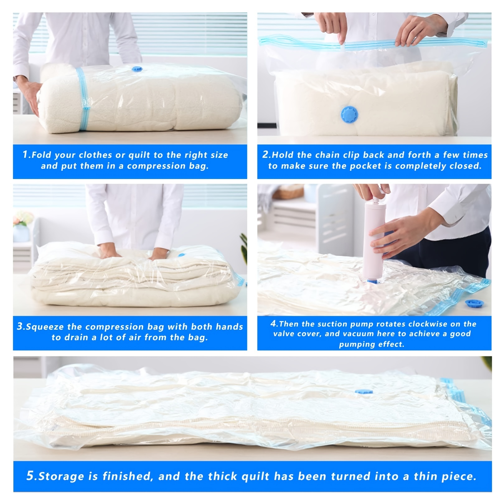 Space-saving Vacuum Storage Bags With Electric Air Pump - Compress Clothes,  Mattress, Blanket, And More - Perfect For Travel And Moving - Temu