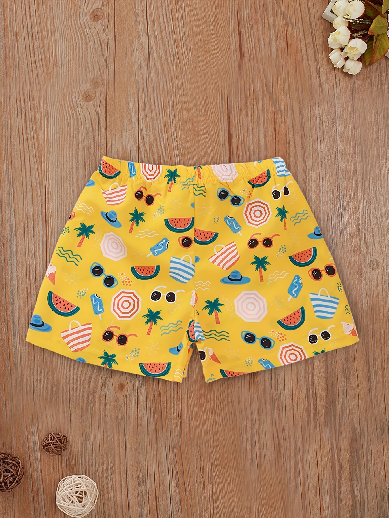Kids Coconut Fruit Print Boxer Shorts