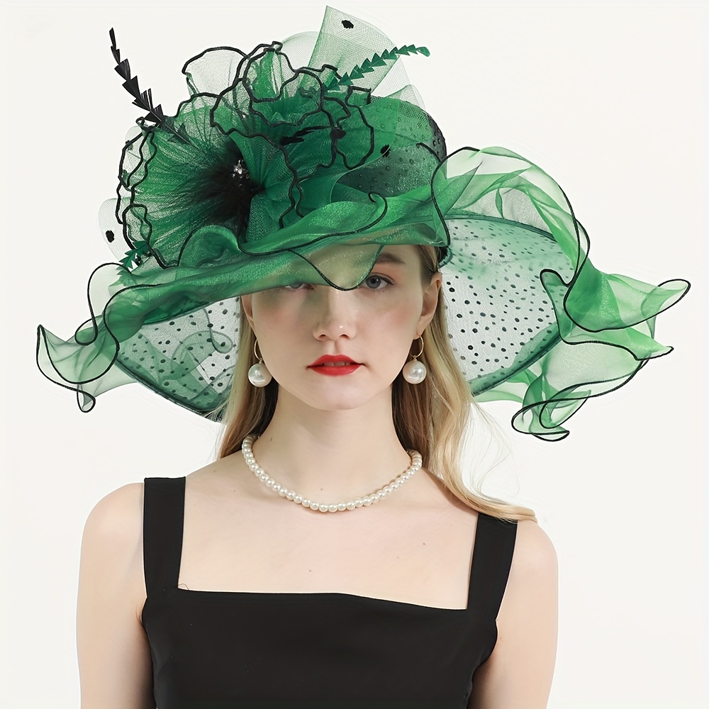 1pc Elegant Retro Organza Sun Hat Stylish Versatile Breathable Sun  Protection Hats For Women