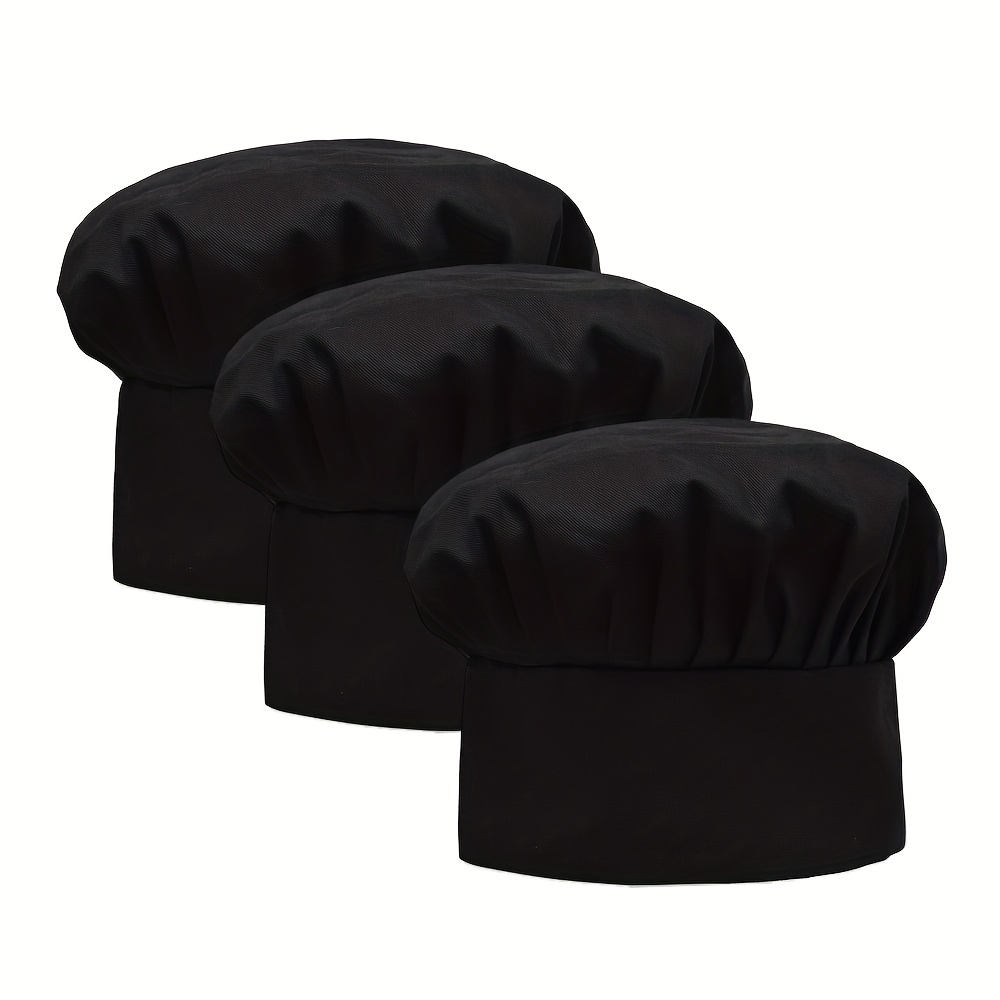  UTUT - Sombrero de chef ajustable, elástico, profesional,  elástico, para panadero, cocina, chef para hombres y adultos, Negro - :  Ropa, Zapatos y Joyería