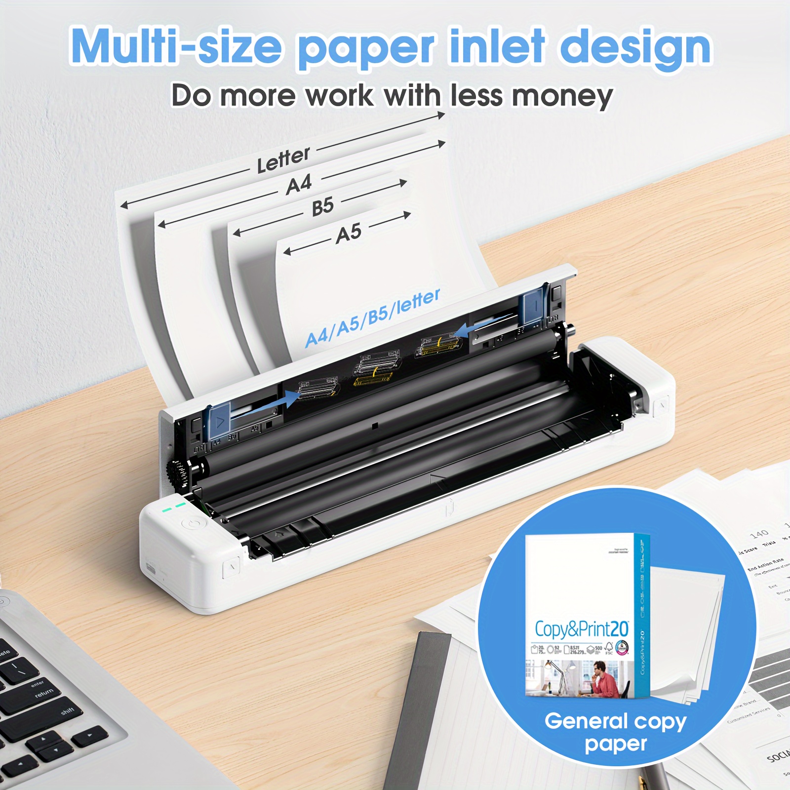 Compre A4 Impresora Sin Tinta Impresora Portátil de Papel Térmico