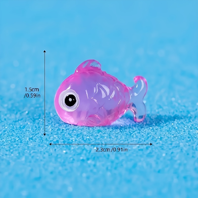 Miniature Resin Multi color Luminous Fish Decorations Mini - Temu